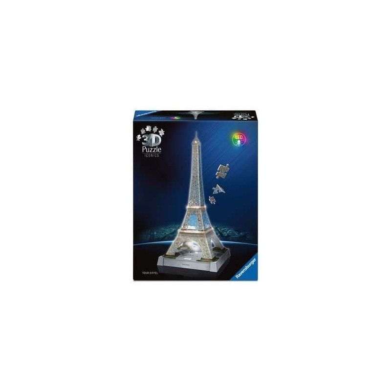 puzzle 3d ravensburger torre eiffel illuminata 20.9x46.1cm multicolore