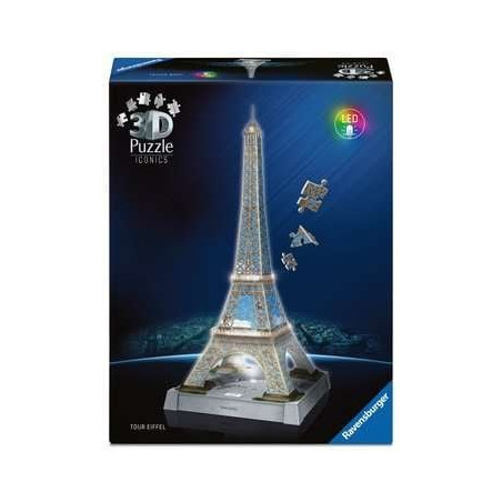 puzzle 3d ravensburger torre eiffel illuminata 20.9x46.1cm multicolore
