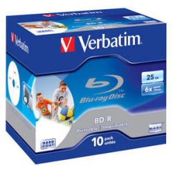 confezione blu-ray verbatim bd-r 25gb 6x print. xx 10pcs