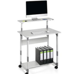 scrivania durable pc workstation system 80 vh grigio [3718-10]
