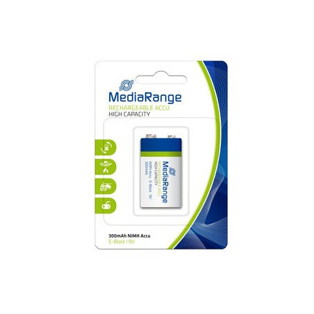 Pile mediarange ricaricabile accu e-block hr61 9v 1stk [mrbat124]