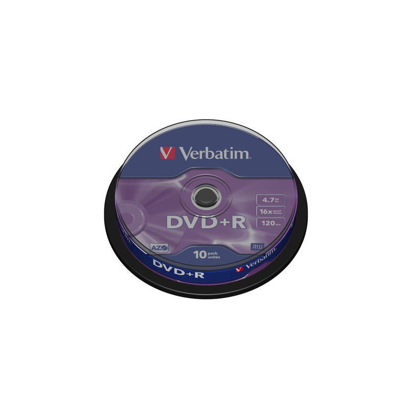 confezione dvd+r verbatim 16x4.7gb, 10 pezzi [ecvrbdprl05]