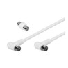 cavo antenna tv nuova videosuono 2m 90gradi con adattatore spina/spina