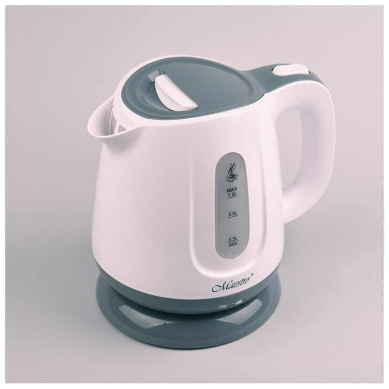 bollitore elettrico maestro 1l 1100w grigio/bianco [mr-013 grigio]