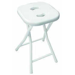 sgabello richiudibile gedy per bagno plastica 46.5x26x28cm bianco