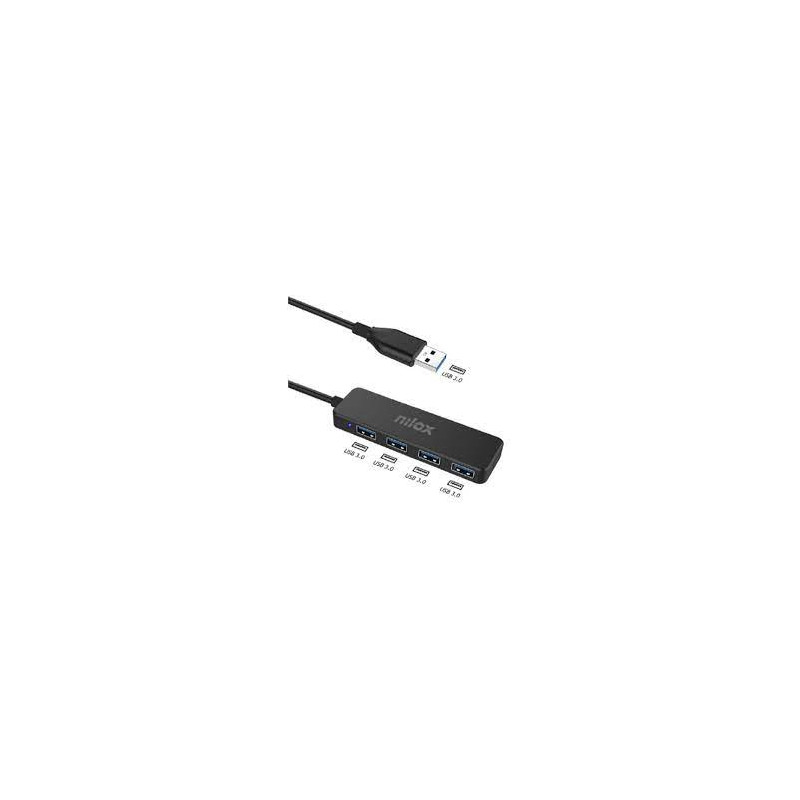 hub usb nilox usb 3.0 4-porte nero [nxhub402]