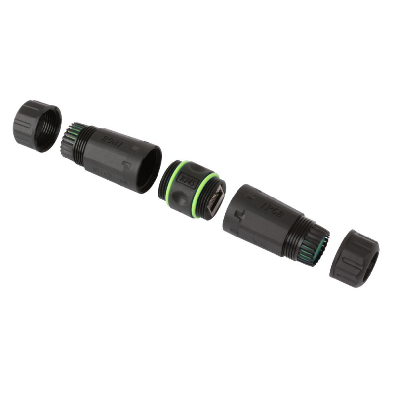 accoppiatore slim techly cat.6 rj45 f/f ip68 nero