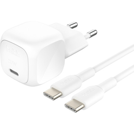 caricabatterie belkin boost charge 20w usb pd adatattore + cavo usb-c