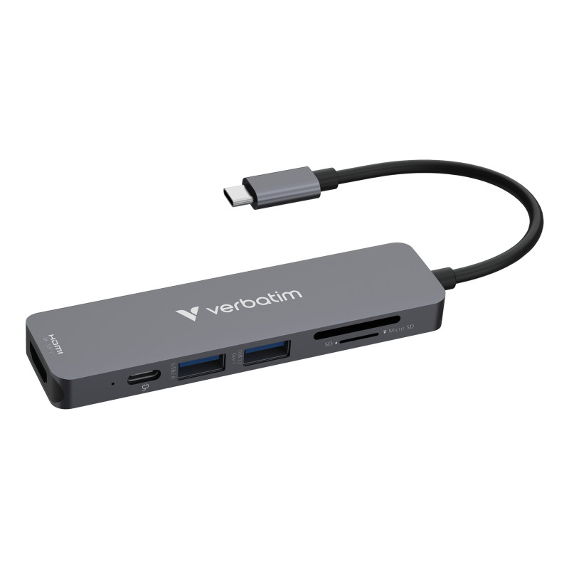 hub verbatim 6 porte usb 3.2 tipo c grigio [32156]