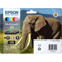 Cartuccia epson 24 multipack confezione da 6 nero giallo ciano magenta