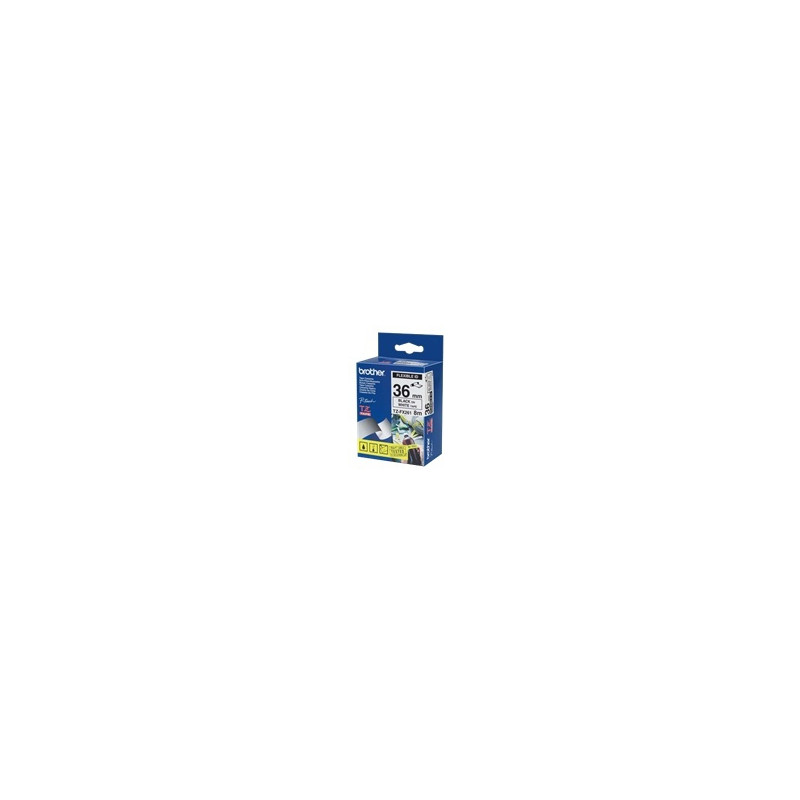 nastro di stampa brother 36mm bianco/nero tzefx261 [tzefx261]