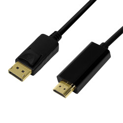 cavo logilink displayport dp 1.2 a hdmi 1.4, black, 3m [cv0128]