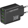 caricatore da muro esperanza ezc107k 36w usb-a nero [ezc107k]
