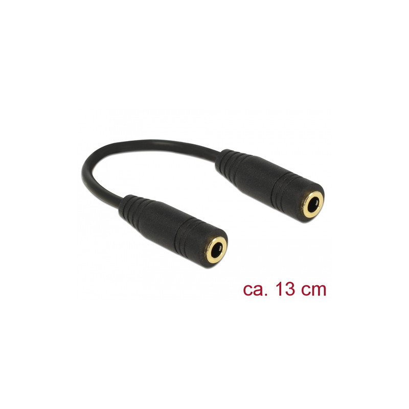 adattatore delock 65896 jack 3,5mm f/f 0.13m nero