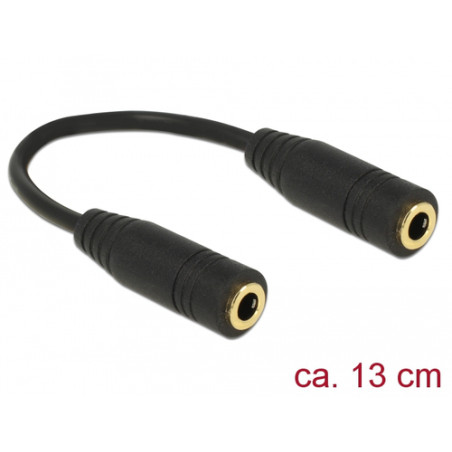 adattatore delock 65896 jack 3,5mm f/f 0.13m nero