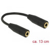 adattatore delock 65896 jack 3,5mm f/f 0.13m nero