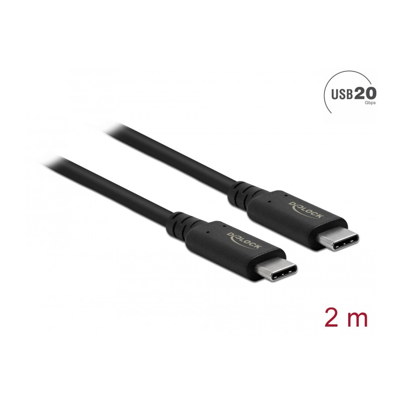 cavo delock usb4 20gbps 2m nero 86980 [86980]