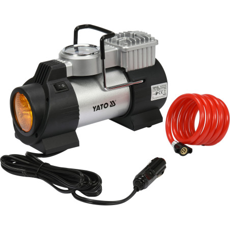 compressore yato per auto con lampada led 40l/min 180w argento/nero