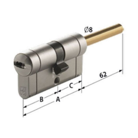 cilindro di sicurezza mottura champions c28plus 3631 chiave/pomolo