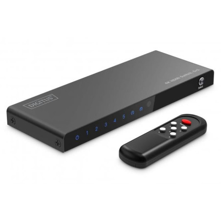 switch digitus 5 porte 4k hdmi 5x1 4k/60hz/hdcp 2.3/hdmi 2.0 nero