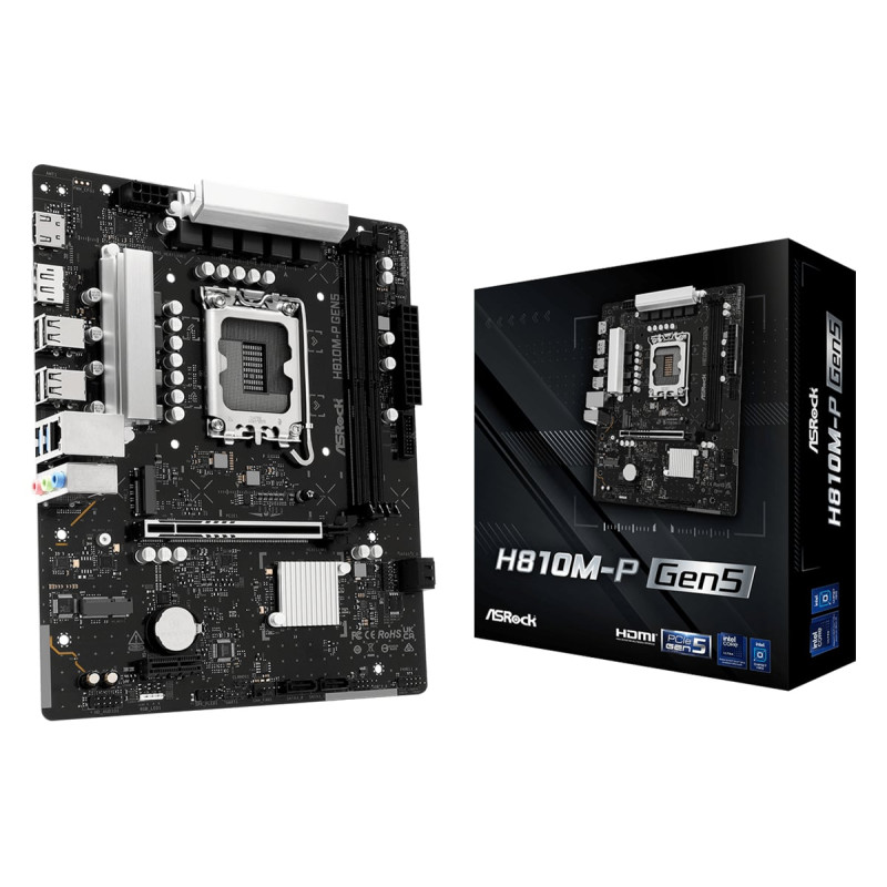 scheda madre asrock h810m-p 1851 atx 2x ddr5 [h810m-p gen5]