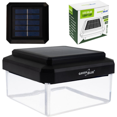 lampada solare a led greenblue gb127 ww 80x80mm 3200k nero [gb127