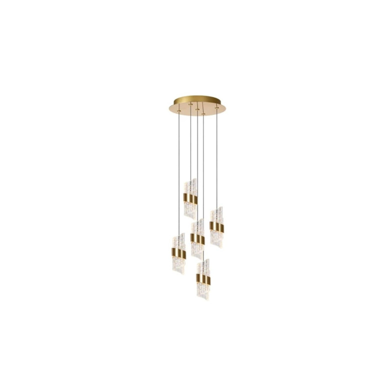 lampada a sospensione lucide kligande 5x8w 520lm 2700k ip20 oro opaco-ottone