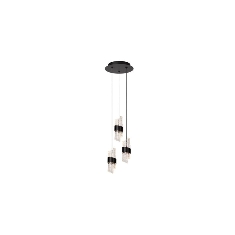 lampada a sospensione lucide kligande 3x8w 600lm 2700k ip20 nero