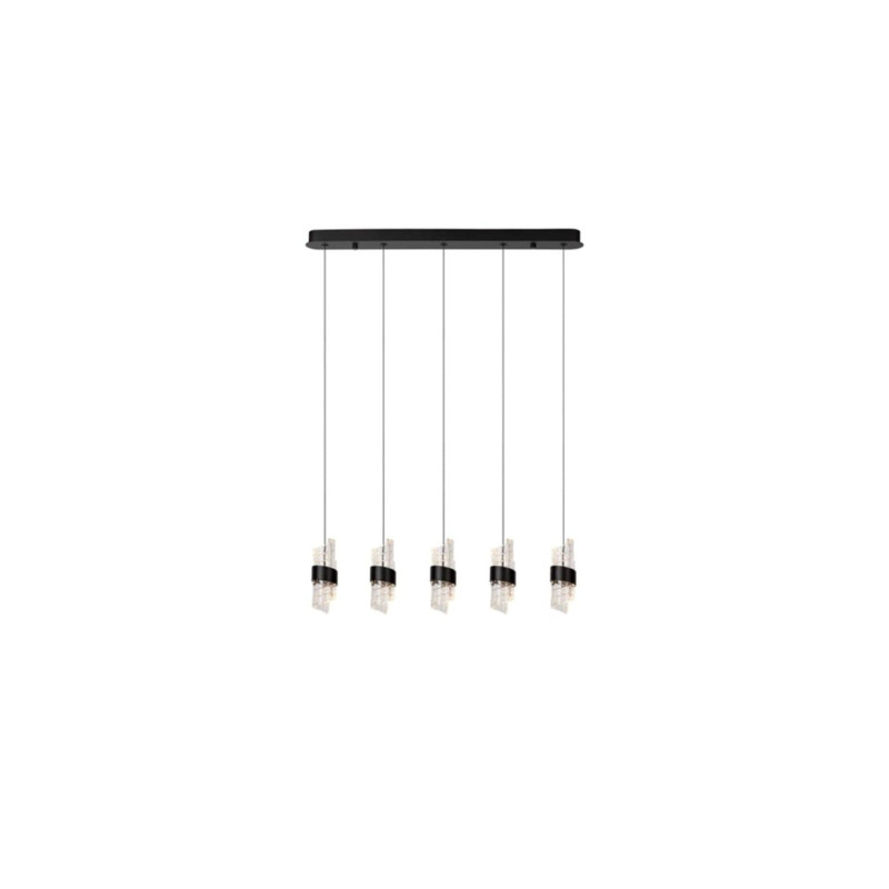 lampada a sospensione lucide kligande 5x7.8w 620lm 2700k ip20 nero