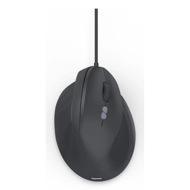 mouse hama ergon ecm-500r wired usb 1800dpi 7 tasti nero [00173086]