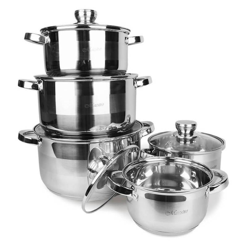 set di pentole maestro mr-2220-10 acciaio inossidabile 10pz