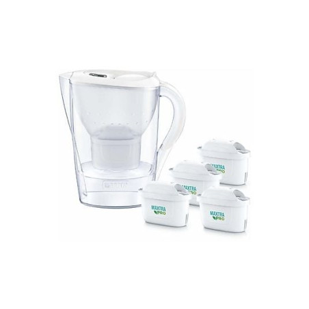 caraffa filtrante brita marella 2.4l + 4 cartucce maxtra pro pp bianco