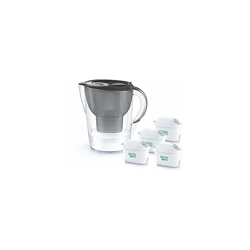 caraffa filtrante brita marella 2.4l + 4 cartucce maxtrapro pp grafite