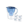 caraffa filtrante brita marella 2.4l + 4 cartucce maxtrapro pp blu