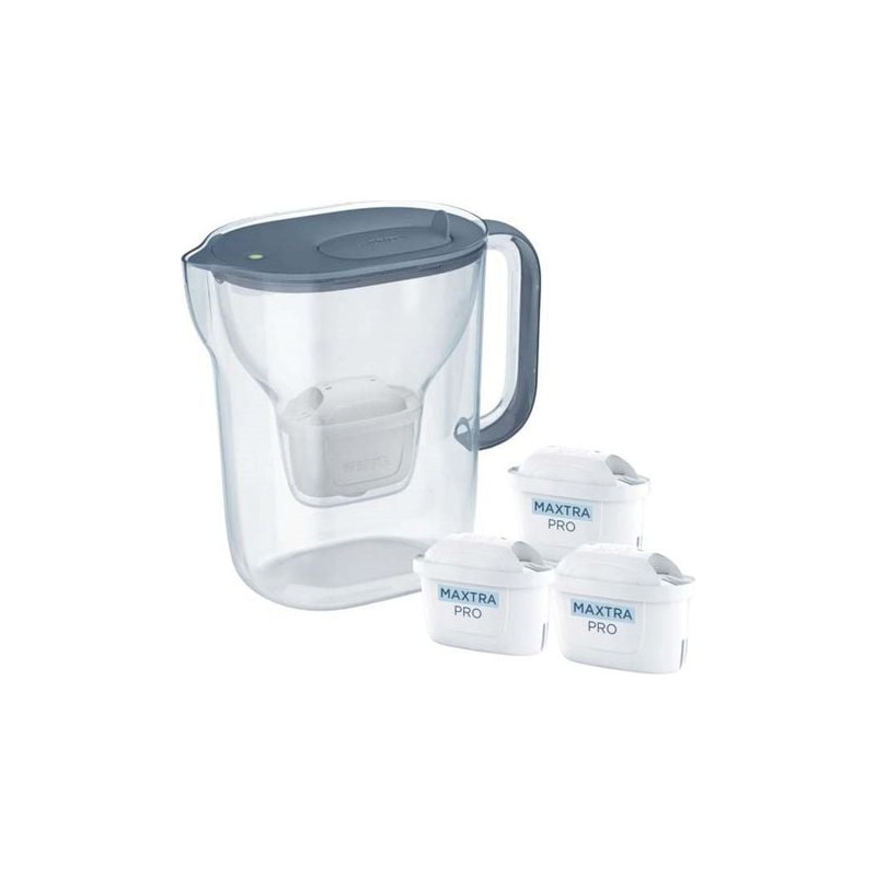caraffa filtrante brita style essential + 3 cartucce maxtrapro pp