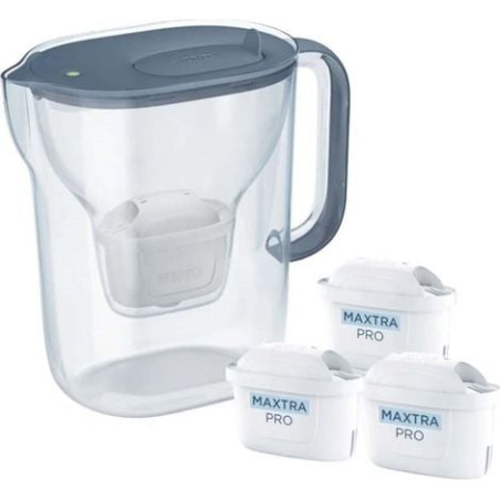 caraffa filtrante brita style essential + 3 cartucce maxtrapro pp