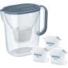 caraffa filtrante brita style essential + 3 cartucce maxtrapro pp