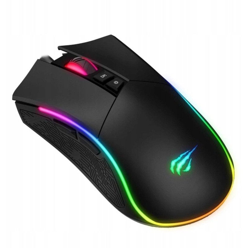 mouse havit ms1001s v2 gaming wired usb ottico 1600dpi 7 tasti grigio-nero