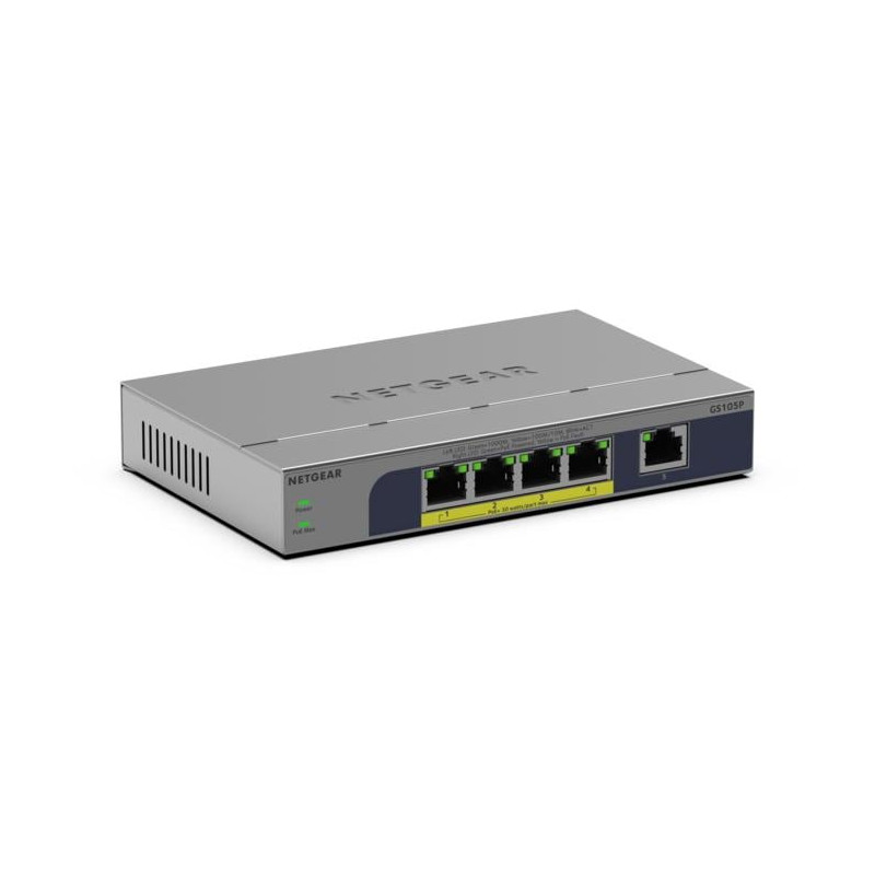switch netgear gs105p-300eus non gestito 5 porte gigabit ethernet