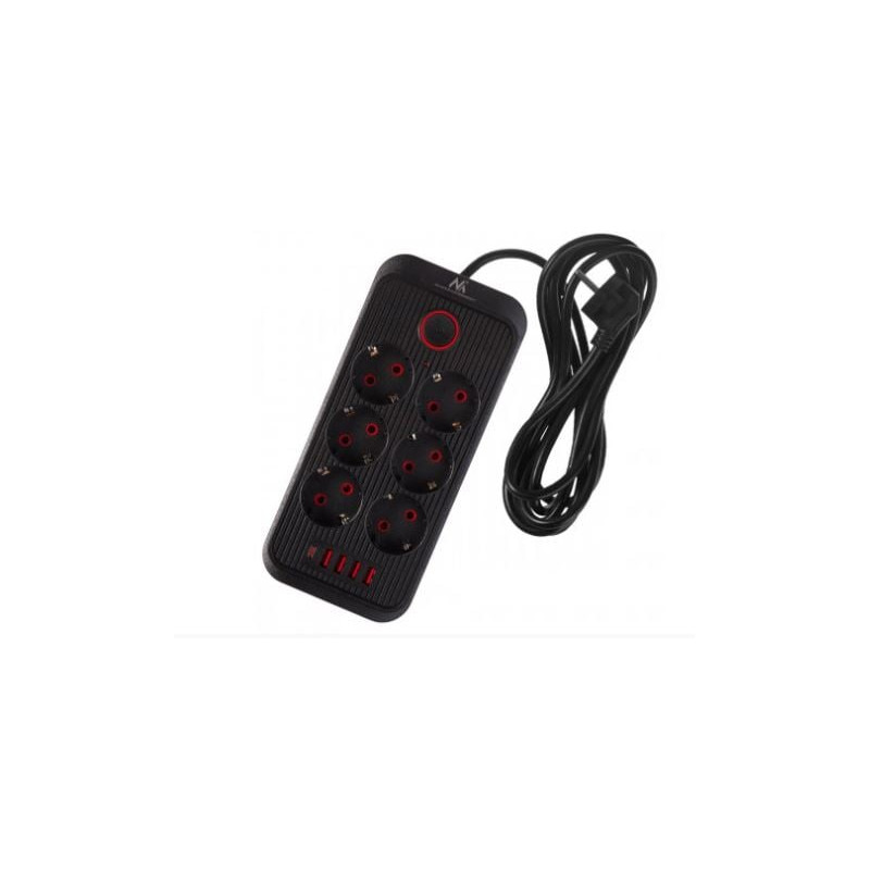 multipresa maclean mce391 6 prese 3m nero [almclzdmmce391b]