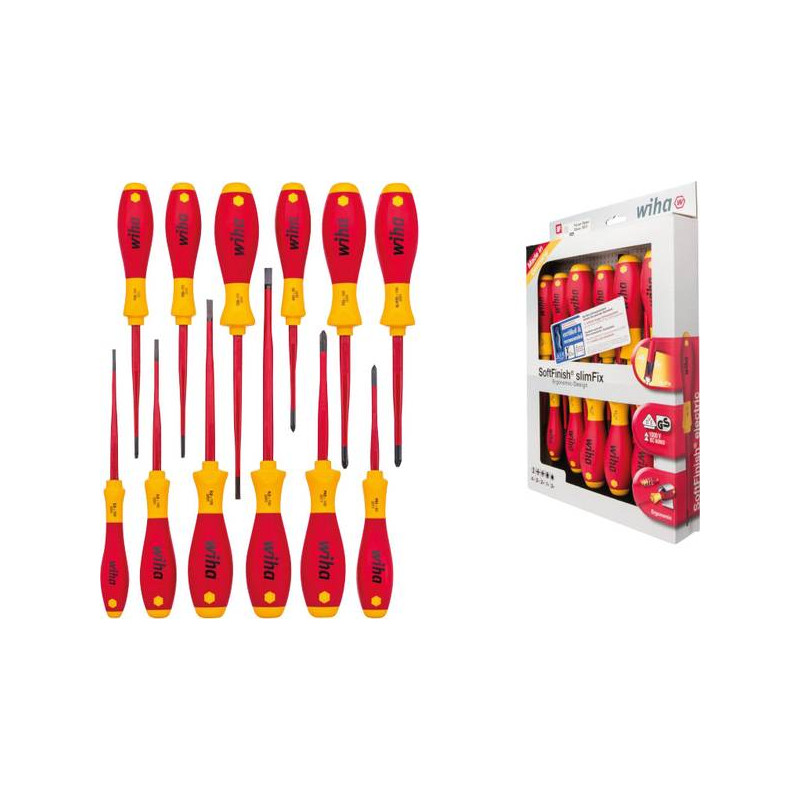 kit cacciaviti wiha softfinish elettrico 12pz [41003]