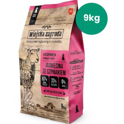 mangime secco wiejska zagroda rural farm agnello con spinaci per