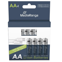 batterie ricaricabili mediarange usb-c aa/lr6/1.5v/400mah 4pz