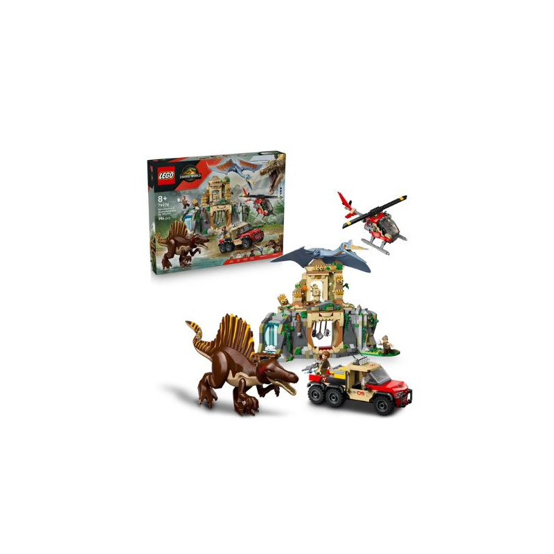 gioco da costruzione lego jurassic world missione aerea di spinosaurus/quetzalcoatlus