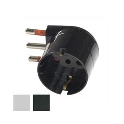 Adattatore presa rosi schuko 16a 2p+t nero 90^