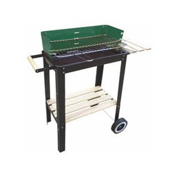 Barbecue lapillo rettangolare base legno 50x26 h 68 08207