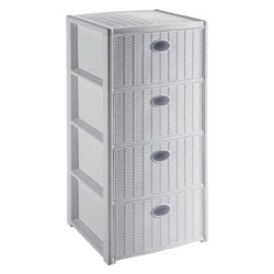 Cassettiera stefanplast 4 cassetti 40x40 h 80 bianca