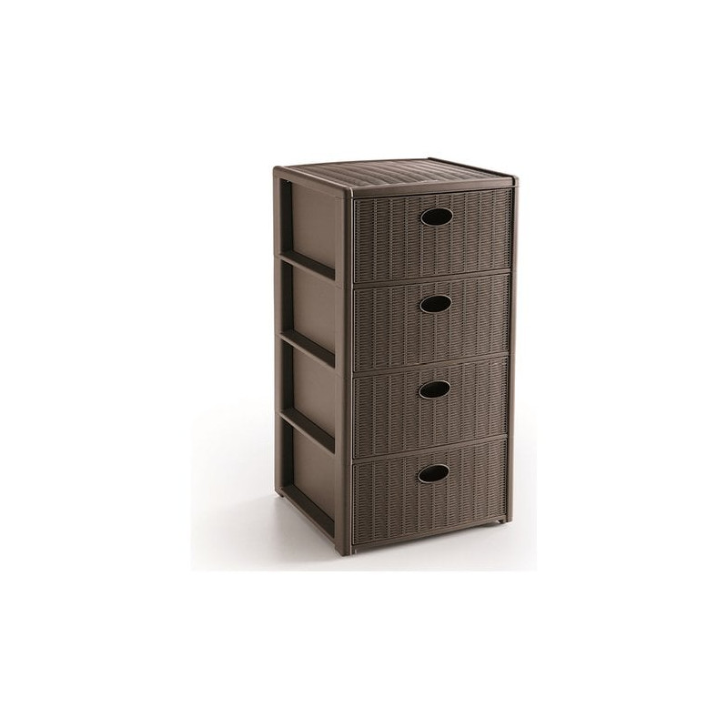 Cassettiera stefanplast 4 cassetti 40x40 h 80 moka