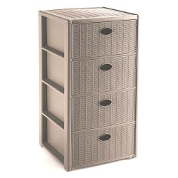 Cassettiera stefanplast 4 cassetti 40x40 h 80 tortora