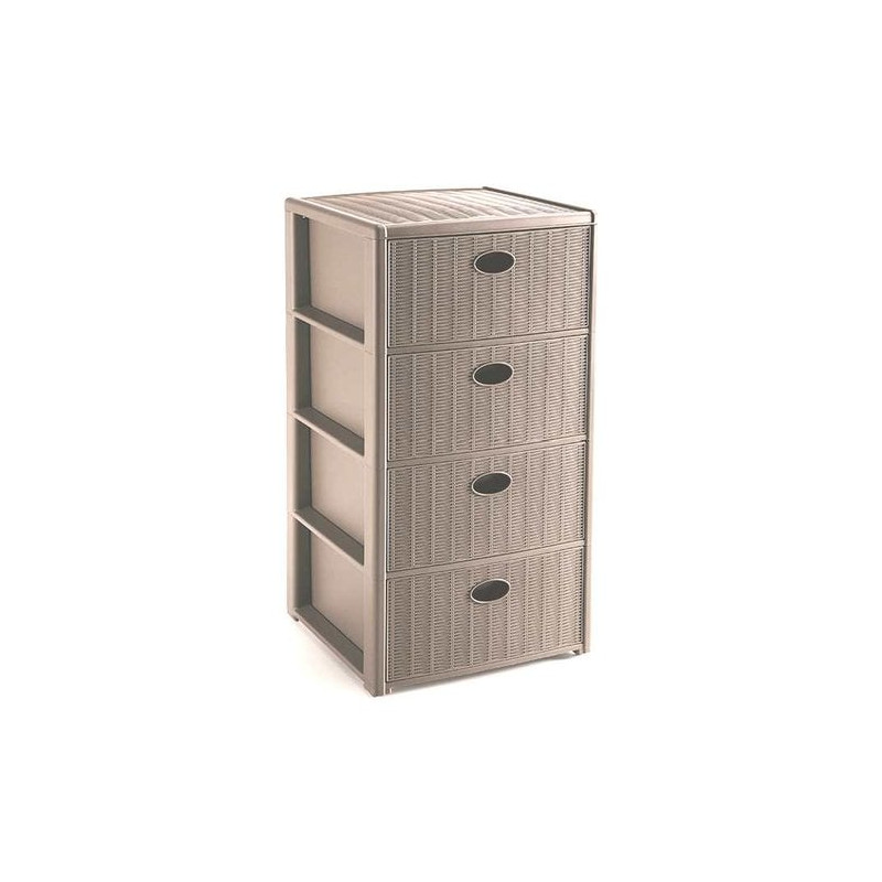 Cassettiera stefanplast 4 cassetti 40x40 h 80 tortora